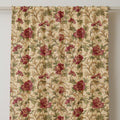 Floral Linen Curtain Panel: Vintage Red Botanical Drapes - Image 2
