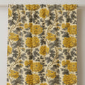Vintage Botanical Gold Floral Linen Curtain Panel: Rustic Farmhouse Window Drapery - Image 2