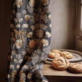 Dark Floral Linen Curtain: William Morris Inspired Vintage Drapery - Image 1