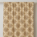 Mid Century Modern Starburst Linen Curtain Panel: Mustard & Brown Geometric Drapery - Image 2