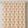 Retro Floral Linen Curtain: Peach & Olive Mid-Century Boho Style - Image 2