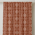 Boho Tribal Linen Curtain – Terracotta Geometric Panel for Rustic and Southwestern Inspired Interiors - Image 2