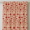 Red Floral Linen Curtain: William Morris Style Botanical Drapery - Image 2