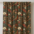 Dark Floral Linen Curtain: Gothic Forest Tapestry Panel - Image 2