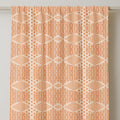 Mid Century Modern Linen Curtain: Orange Geometric Retro Panel - Image 3