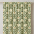 Green Floral Linen Curtain Panel: Victorian Style Drapes - Image 2