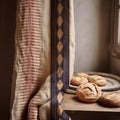 Tribal Geometric Linen Curtain: Boho Diamond Pattern Window Panel - Image 1