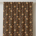 Victorian Floral Linen Curtain: Dark Brown Botanical Gothic Drapery - Image 2