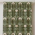 William Morris Style Linen Curtain: Dark Green Floral Botanical Panel - Image 2
