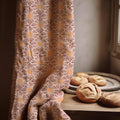 Modern Linen Curtain – Terracotta Sunburst Pattern with Retro Geometric Style for Warm Minimalist Spaces - Image 1