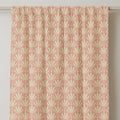 Art Deco Linen Curtain: Pink & Cream Fan Pattern, Optional Blackout - Image 2