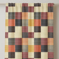 Checkered Linen Curtain Panel: Rustic Modern Grid Window Decor - Image 2