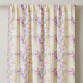 Linen Floral Curtain Panel: Light Pink Lavender Blossom Print - Image 2