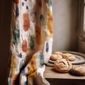 Watercolor Linen Curtain Panel: Hand-Painted Look Drapes - Image 1