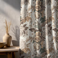 Floral Linen Curtain: Beige Taupe Botanical Print, Farmhouse Style - Image 2