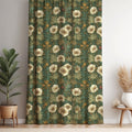 William Morris Style Floral Curtain Panel: Vintage Botanical Drapery - Image 1