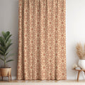 Boho Floral Mandala Curtain Panel: Retro Terracotta Window Drape - Image 1