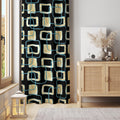 70s Retro Curtain: Brown Multicolor Oval Pattern, Mid Century Modern - Image 1