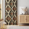 Southwestern Aztec Curtain Panel: Beige Tribal Print, Boho Cabin Decor - Image 1