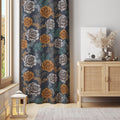 Vintage Rose Curtain – Elegant Floral Design on Navy Background for Classic Interior Style - Image 1
