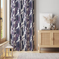 Abstract Curtain Panel: Navy, Purple, & Gray Brushstroke Window Drape - Image 3