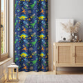 Kids Dinosaur Space Curtain: Astro Dino Boys Room Window Panel - Image 1