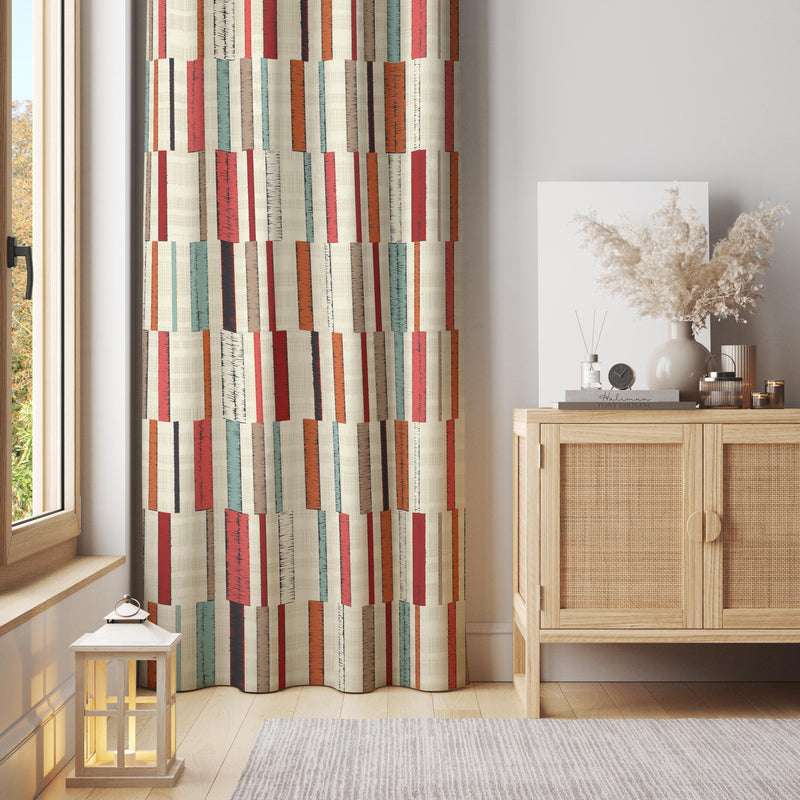 Retro Book Spine Print Curtain – Colorful Library Panel for Cozy Book Nook or Study