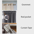 Abstract Brushstroke Cotton-Polyester Curtain: Black and Beige Window Panel - Image 6