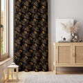 Vintage Paisley Floral Curtain – Black Traditional Boho Window Panel - Image 1