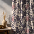 Floral Crow Linen Curtain: Beige Botanical, Dark Academia Decor - Image 2