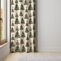 Christmas Tree Curtain - Holiday Pine Pattern Window Panel - Image 1