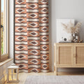 Southwest Rust Diamond Curtain – Native Inspired Ikat Striped Window Panel with Rustic Tones - Image 1