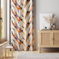 Abstract Wave Curtain Panel: Modern Pink Orange Navy Window Drape - Image 3