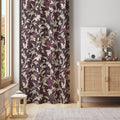 Baroque Floral Curtain: Burgundy Vine Pattern, Elegant Home Decor - Image 1
