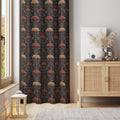 Dark Botanical Floral Curtain – Elegant Vintage-Inspired Tapestry Panel with Deep Autumn Tones - Image 1