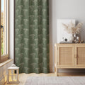 Minimal Green Botanical Curtain – Subtle Floral Pattern Panel for Calm & Natural Interiors - Image 1