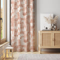 Abstract Terracotta Curtain Panel: Warm Clay Brush Texture, Cotton Blend - Image 3