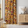 Retro Pebble Pattern Curtain: Mid Century Earth Tone Window Panel - Image 1
