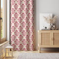 Soft Pink Damask Floral Curtain – Feminine Vintage Panel for Romantic Living Room or Bedroom - Image 1