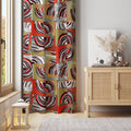Retro Geometric Arc Curtain Panel: Mid-Century Modern Decor - Image 1