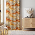 Earthy Marble Wave Curtain – Abstract Warm-Toned Striped Window Drapes - Image 1