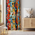 Retro Geometric Curtain Panel: Mid-Century Modern Psychedelic Decor - Image 1
