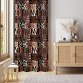 Tribal Patchwork Curtain – African-Inspired Geometric Panel in Earthy Boho Tones - Image 1