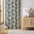 Watercolor Leaf Print Curtain – Soft Blue and Green Botanical Panel for Elegant Interiors - Image 1