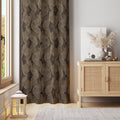 Textured Brown Wave Curtain – Modern Earth Toned Panel with Subtle Abstract Curves - Image 1