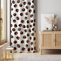Abstract Dot Curtain: Black and Red Brushstroke Modern Art Window Panel - Image 1