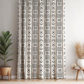 Black and White Mudcloth Curtain: Boho Geometric Window Panel - Image 1