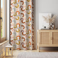 Abstract Rainbow Arc Curtain: Modern Beige Drapes, Living Room Decor (Single Panel - Image 1