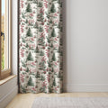 Christmas Forest Curtain – Pine Tree & Berry Holiday Home Decor - Image 1