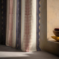 Tribal Geometric Linen Curtain: Boho Diamond Pattern Window Panel - Image 3